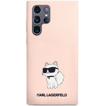 Заредете изображение във визуализатора на галерията – Karl Lagerfeld Silicone Choupette case for Samsung Galaxy S24 Ultra - pink
