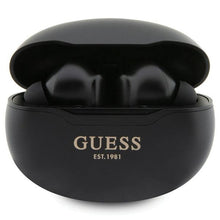 Заредете изображение във визуализатора на галерията – Original Bluetooth Earphones TWS GUESS GUTWST50EK + docking station Classic EST black
