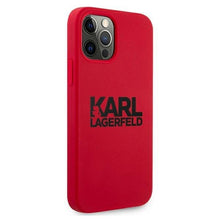 Заредете изображение във визуализатора на галерията – Karl Lagerfeld KLHCP12MSLKLRE iPhone 12/12 Pro 6,1" Silicone Stack Logo czerwony/red
