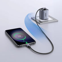 Заредете изображение във визуализатора на галерията – Ugreen US255 USB-C to Angled USB 2.0 CM/M Round Cable Aluminum Shell Nickel Plating 0.5m Gray Black
