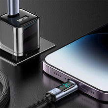 Заредете изображение във визуализатора на галерията – Lightning cable - USB A 2.4A 1.2m with LED display Joyroom S-AL012A16 - black
