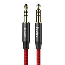 Заредете изображение във визуализатора на галерията – Baseus Yiven M30 stereo AUX audio cable 3.5 mm male mini jack 1.5m red-black (CAM30-C91)

