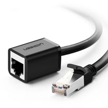 Заредете изображение във визуализатора на галерията – Ugreen Extension Network Cable Internet Ethernet Patchcord RJ45 F/UTP Cat. 6 1000Mbps 1m Black (NW112)
