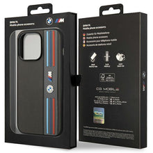 Заредете изображение във визуализатора на галерията – Case BMW BMHCP14L22PPMA iPhone 14 Pro 6.1" grey/grey Tricolor M Collection
