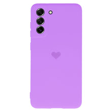Заредете изображение във визуализатора на галерията – Vennus Silicone Heart Case for Samsung Galaxy S21 FE design 1 purple

