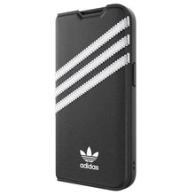 Заредете изображение във визуализатора на галерията – Adidas OR Booklet Case PU iPhone 14 Pro black/white 50196
