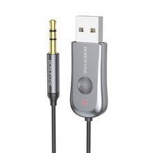 Заредете изображение във визуализатора на галерията – Borofone Adapter BC44 Audio Bluetooth - USB to jack 3,5mm - grey
