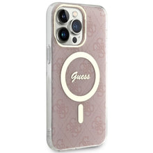 Заредете изображение във визуализатора на галерията – Original Case GUESS hardcase 4G MagSafe GUHMP14XH4STP for Iphone 14 Pro Max pink
