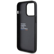 Заредете изображение във визуализатора на галерията – BMW BMHCP15X22PTDK iPhone 15 Pro Max 6.7" black/black Leather Stamp Tricolor
