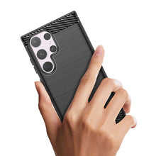 Заредете изображение във визуализатора на галерията – Carbon Case for Samsung Galaxy S24 Ultra Flexible Silicone Carbon Cover - Black
