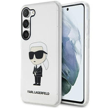 Заредете изображение във визуализатора на галерията – Karl Lagerfeld KLHCS23MHNIKTCT S23+ S916 transparent hardcase Ikonik Karl Lagerfeld
