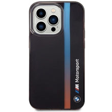 Заредете изображение във визуализатора на галерията – Case BMW BMHCP14X22HVGV iPhone 14 Pro Max 6.7" black/black IML Tricolor Stripe
