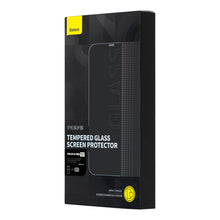 Заредете изображение във визуализатора на галерията – Baseus Set of 2x Tempered Glass for iPhone 14 Pro Full Screen with Speaker Cover 0.3mm + Mounting Frame
