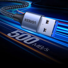 Заредете изображение във визуализатора на галерията – Ugreen extension cable adapter USB (male) - USB (female) 3.0 5Gb/s 0.5m gray (US115)
