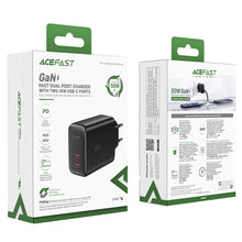 Заредете изображение във визуализатора на галерията – Acefast charger 2 x typ c qc4.0 pd45w gan a29 black
