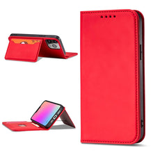 Заредете изображение във визуализатора на галерията – Magnet Card Case for Samsung Galaxy A23 5G flip cover wallet stand red
