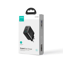 Заредете изображение във визуализатора на галерията – Joyroom JR-TCF10 fast charger 2x USB-C USB-A 32W - black
