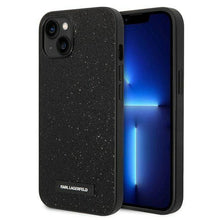 Заредете изображение във визуализатора на галерията – Original faceplate case karl lagerfeld klhcp14sg2elk за iphone 14 (solid glitter plaque logo / black)
