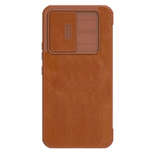 Заредете изображение във визуализатора на галерията – Nillkin Qin Leather Pro Case for Samsung Galaxy A54 5G Flip Cover Camera Cover Brown
