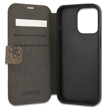 Заредете изображение във визуализатора на галерията – Guess GUBKP13L4GMGBR iPhone 13 Pro / 13 6,1" brązowy/brown book 4G Big Metal Logo
