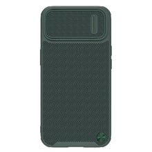 Заредете изображение във визуализатора на галерията – Nillkin Textured S Case iPhone 14 Pro Max armored cover with camera cover dark green
