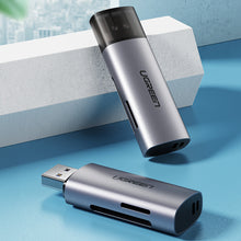 Заредете изображение във визуализатора на галерията – Ugreen multifunction SD / TF memory card reader USB 3.0 gray (CM216)
