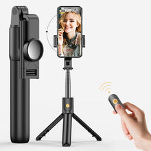 Заредете изображение във визуализатора на галерията – Selfie Stick - with detachable bluetooth remote control and tripod - K10 BLACK
