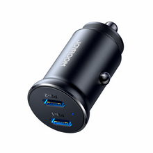 Заредете изображение във визуализатора на галерията – Joyroom JR-CCN06 30W 2x USB-C mini car charger metal - black
