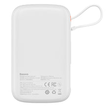 Заредете изображение във визуализатора на галерията – Baseus Qpow Digital Display powerbank with fast charging 10000mAh 22.5W QC/PD/SCP/FCP with built-in USB-C cable white
