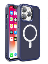 Заредете изображение във визуализатора на галерията – Magnetic Color Matte Case for iPhone 15 Plus - navy blue

