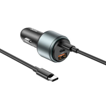 Заредете изображение във визуализатора на галерията – HOCO car charger USB QC + 2x Type C with cable Type C to Type C PD 95W Galloper NZ9 black
