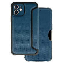 Заредете изображение във визуализатора на галерията – Razor Carbon Book Case for Iphone 12 navy
