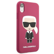 Заредете изображение във визуализатора на галерията – Karl Lagerfeld KLHCI61SLFKFU iPhone Xr fuksja/fushia hardcase Silicone Ikonik
