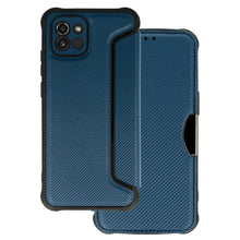 Заредете изображение във визуализатора на галерията – Razor Carbon Book Case for Samsung Galaxy A03 navy
