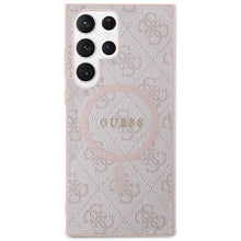 Заредете изображение във визуализатора на галерията – Guess 4G Collection Leather Metal Logo MagSafe Case for Samsung Galaxy S24 Ultra - Pink
