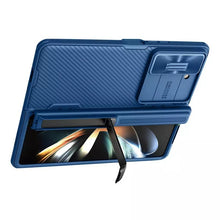 Заредете изображение във визуализатора на галерията – Nillkin CamShield Fold Case for Samsung Galaxy Z Fold 5 5G blue (bracket)
