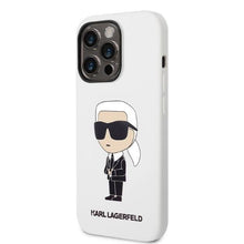 Заредете изображение във визуализатора на галерията – Karl Lagerfeld KLHCP14LSNIKBCH iPhone 14 Pro 6.1" hardcase white/white Silicone Ikonik
