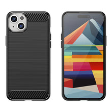 Заредете изображение във визуализатора на галерията – Flexible carbon pattern case for iPhone 15 Plus Carbon Case - black
