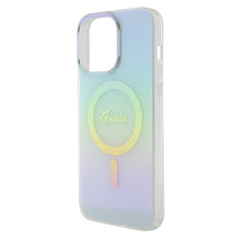 Заредете изображение във визуализатора на галерията – Original Case GUESS IML Iridescent Magsafe hardcase GUHMP15XHITSQ for Iphone 15 Pro Max turquoise
