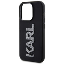 Заредете изображение във визуализатора на галерията – Original faceplate case KARL LAGERFELD KLHCP15L3DMBKCK for iPhone 15 PRO (3D Logo Glitter  / black)
