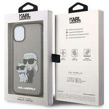 Заредете изображение във визуализатора на галерията – Karl Lagerfeld KLHCN61HNKCTGK iPhone 11 / Xr 6.1" black/black hardcase Gliter Karl&amp;Choupette
