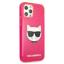 Заредете изображение във визуализатора на галерията – Karl Lagerfeld KLHCP12LCHTRP iPhone 12 Pro Max 6,7" różowy/pink hardcase Glitter Choupette Fluo

