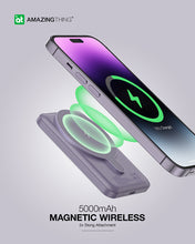 Заредете изображение във визуализатора на галерията – Amazing Thing Power bank Thunder Pro 5000mAh TPM5KPU - Type C - magnetic with induction charger purple
