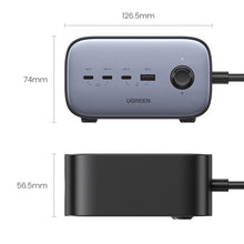 Заредете изображение във визуализатора на галерията – Ugreen wall charger GaN USB C / USB AC power strip black (CD270)
