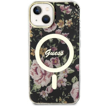 Заредете изображение във визуализатора на галерията – Original Case GUESS hardcase Flower MagSafe GUHMP14MHCFWSK for Iphone 14 Plus black
