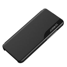 Заредете изображение във визуализатора на галерията – Eco Leather View Case cover for Samsung Galaxy A54 5G with a flip stand black
