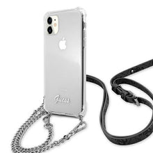 Заредете изображение във визуализатора на галерията – Guess GUHCN61KC4GSSI iPhone 11 6,1" / Xr Transparent hardcase 4G Silver Chain
