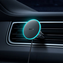 Заредете изображение във визуализатора на галерията – Baseus wireless car charger with MagSafe 15W holder for air vent + USB-A 25W white (CW01)

