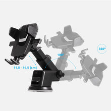 Заредете изображение във визуализатора на галерията – Telescopic Car Mount Phone Holder Dashboard or Windshield for black
