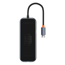 Заредете изображение във визуализатора на галерията – Baseus AcmeJoy HUB 8-Port USB-C to 1xHDMI / 2xUSB-A 3.0 / 1xUSB-A 2.0 / 1xUSB-C PD&amp;Data / 1xRJ45 / 1xSD/TF dark gray

